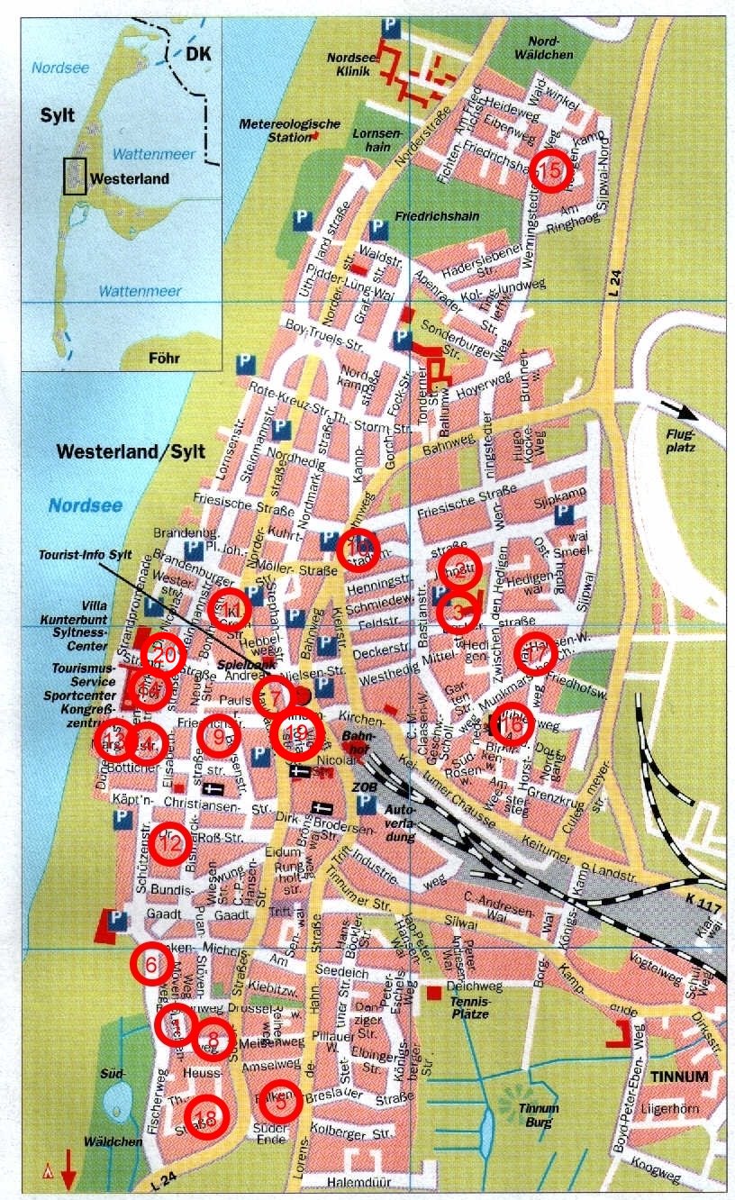 Stadtplan Westerland mit Zahlen6